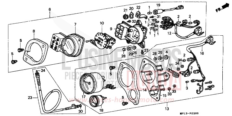 MESSGERAET (XRV750L/M) von Africa Twin 750 SCHWARZ (NH1A) von 1991